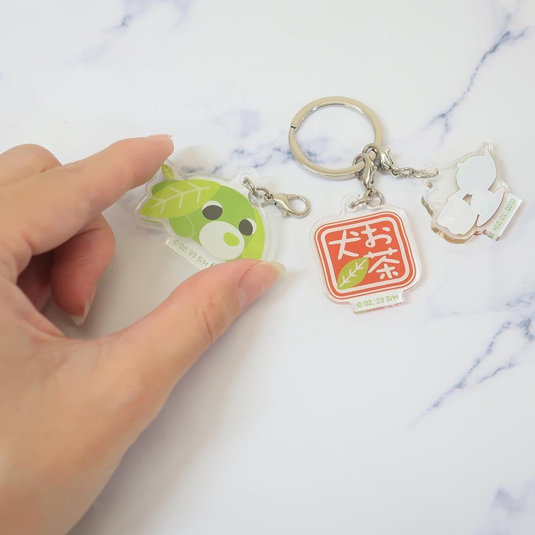 Amazon.co.jp: お茶犬[キーリング]3連アクリルキーホルダー/ベーシック